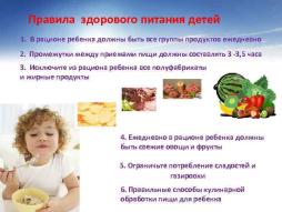 Правила здорового питания детей
